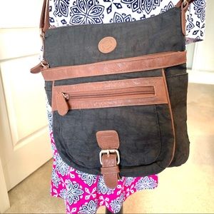 MULTI SAC Black Canvas Multi-Pocket Crossbody Bag
